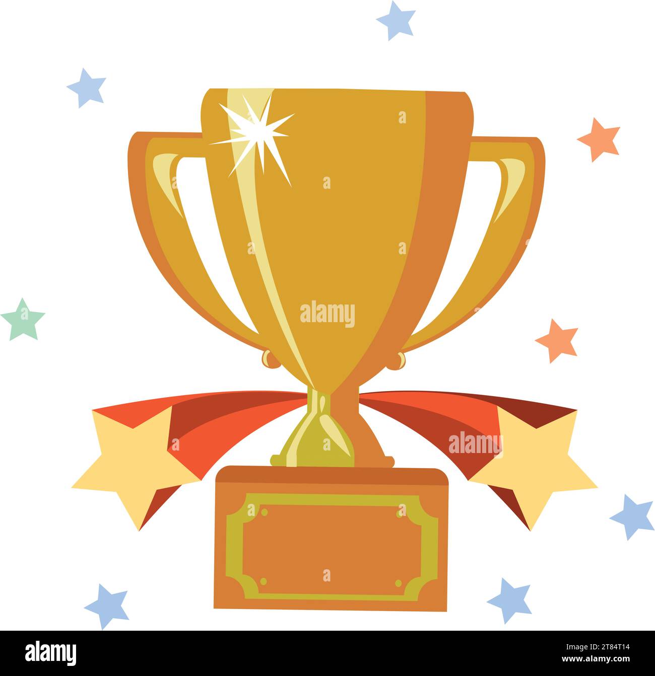 Award gold trophy with stars stock vector image art alamy