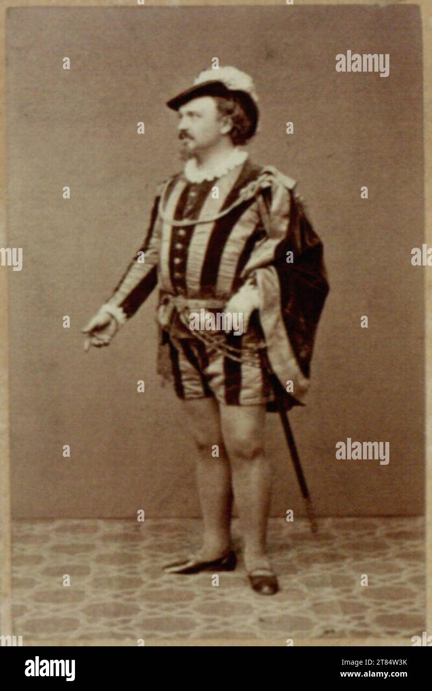 Emil Rabending Actor Anton Ascher in a striped costume of the 16th or ...
