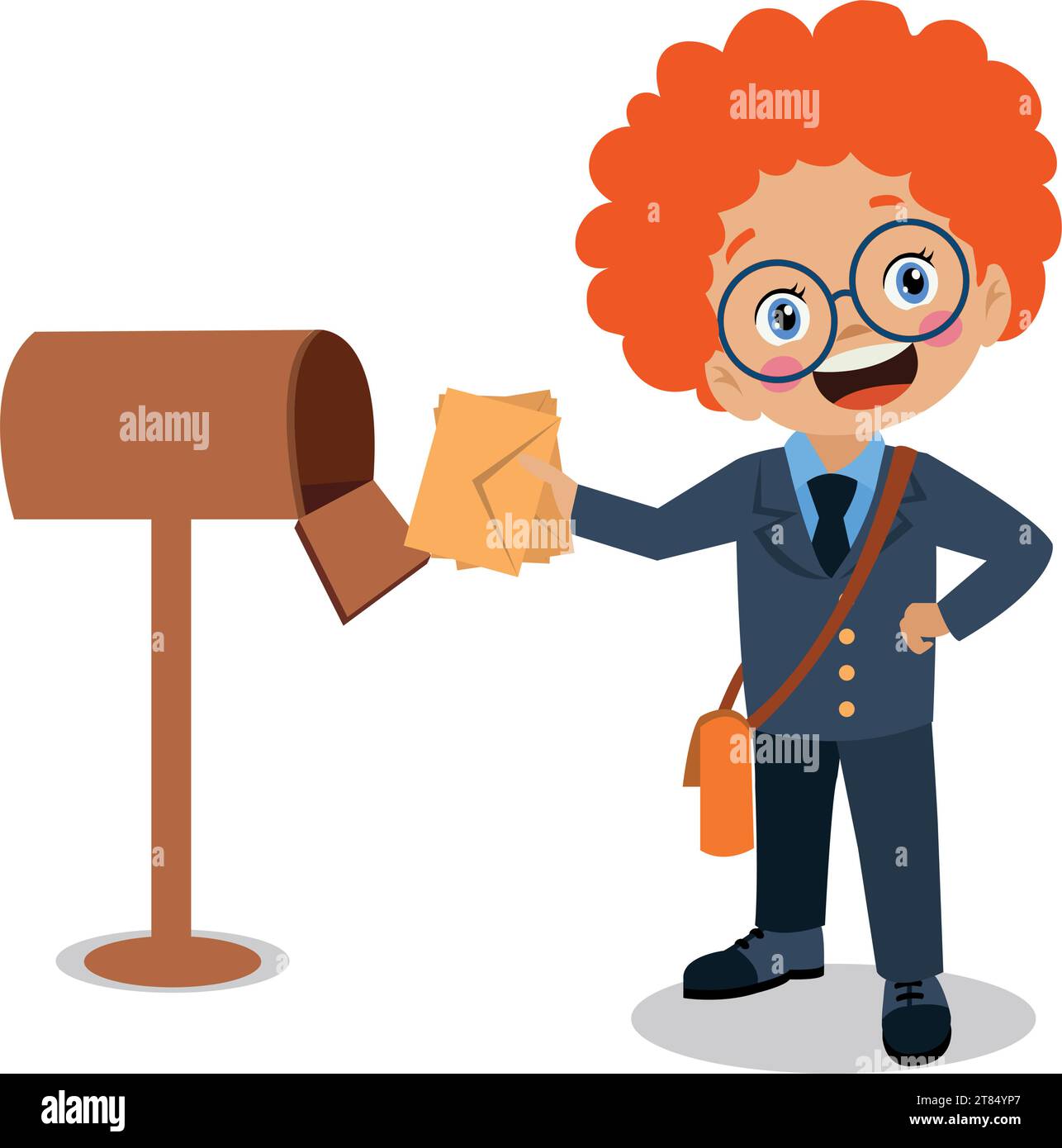 happy-kids-wear-postman-uniform-set-stock-vector-image-art-alamy