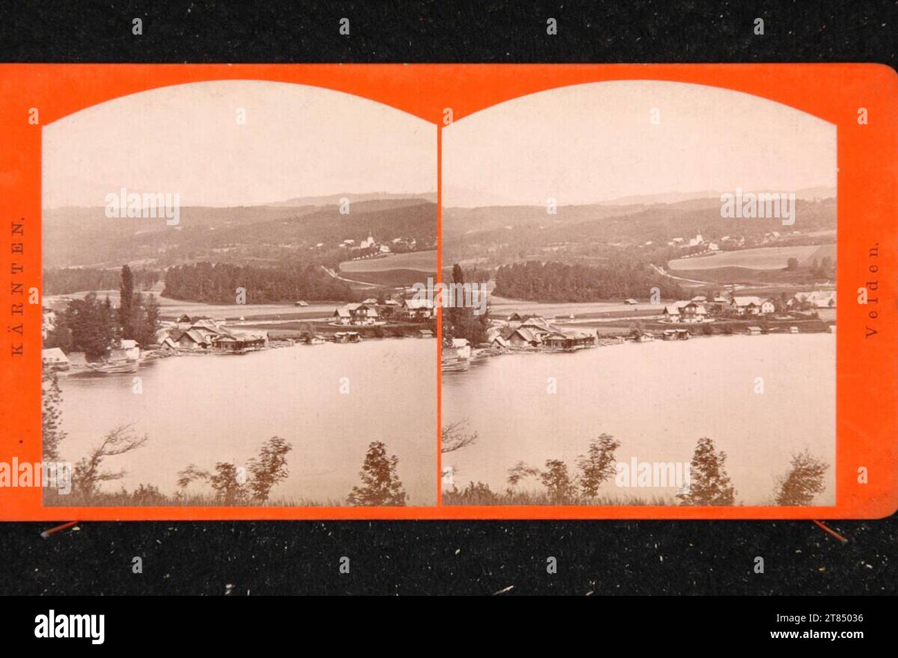Alois Beer (ab 1883) Carinthia, Velden am Wörthersee. Albumin paper, on the box box / stereo format 1892 , 1892 Stock Photo
