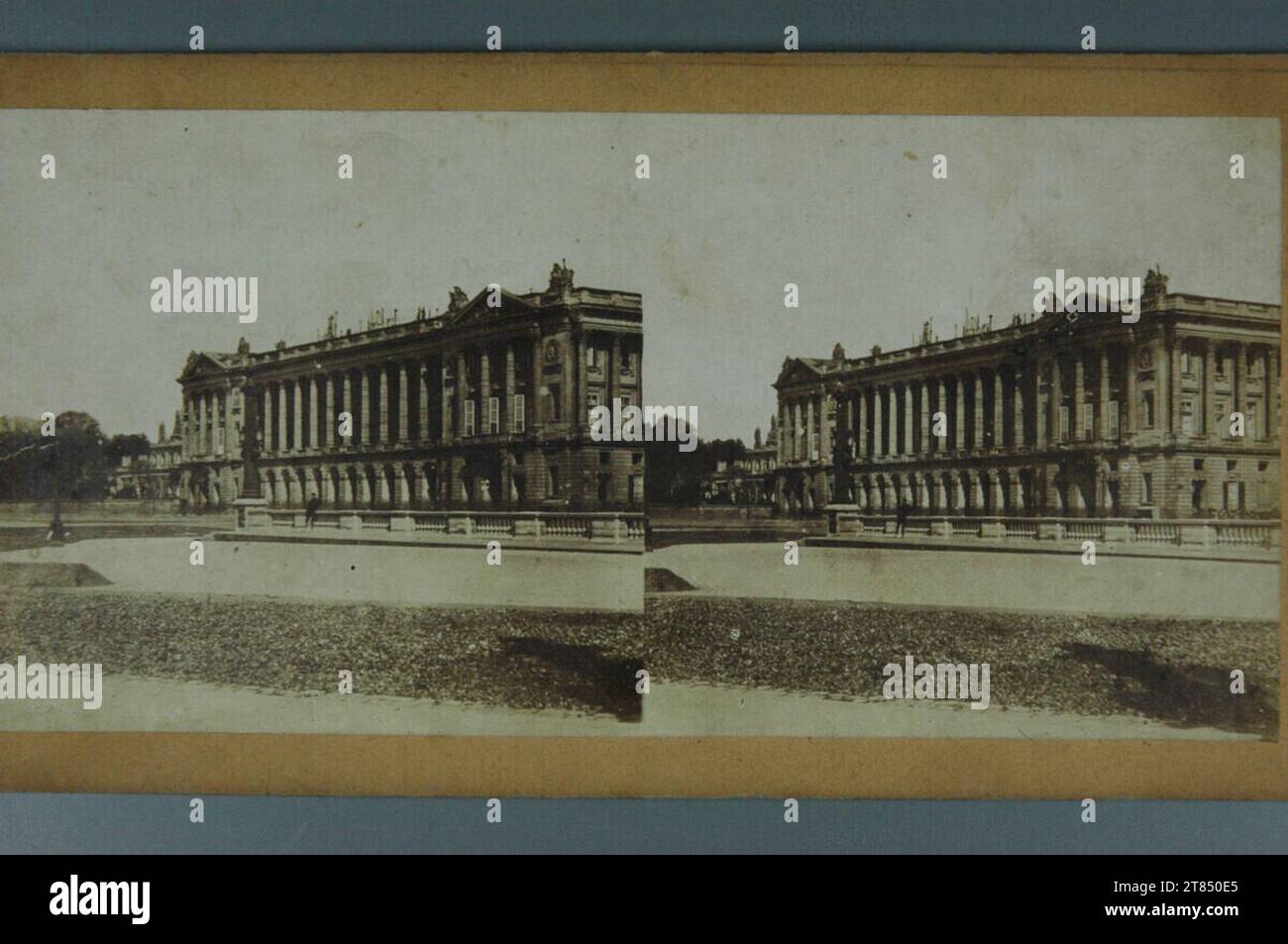 Anonym Place from Concorde to Paris. Salt paper, on an underground box / stereo format around 1855 Stock Photo