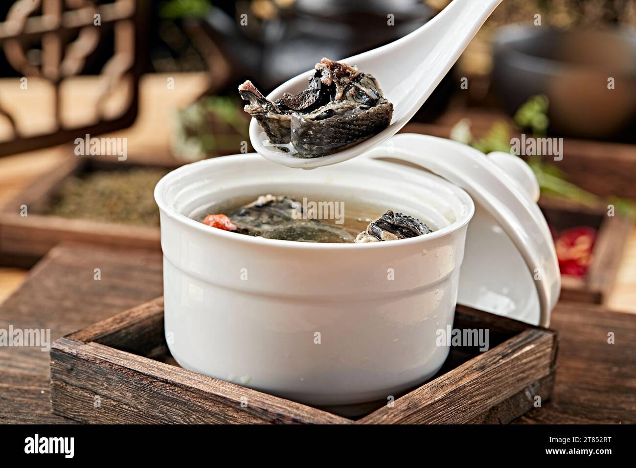 Doubleboiled, Chinese Medicinal Diet Health Soup Yuzhu Black Chicken