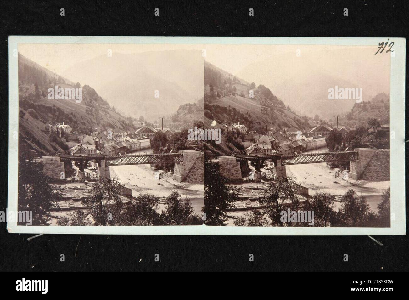 Johann Baptist Reiner Reichraming, Upper Austria. Albumin paper, on the box box / stereo format 1862-1880 , 1862/1880 Stock Photo