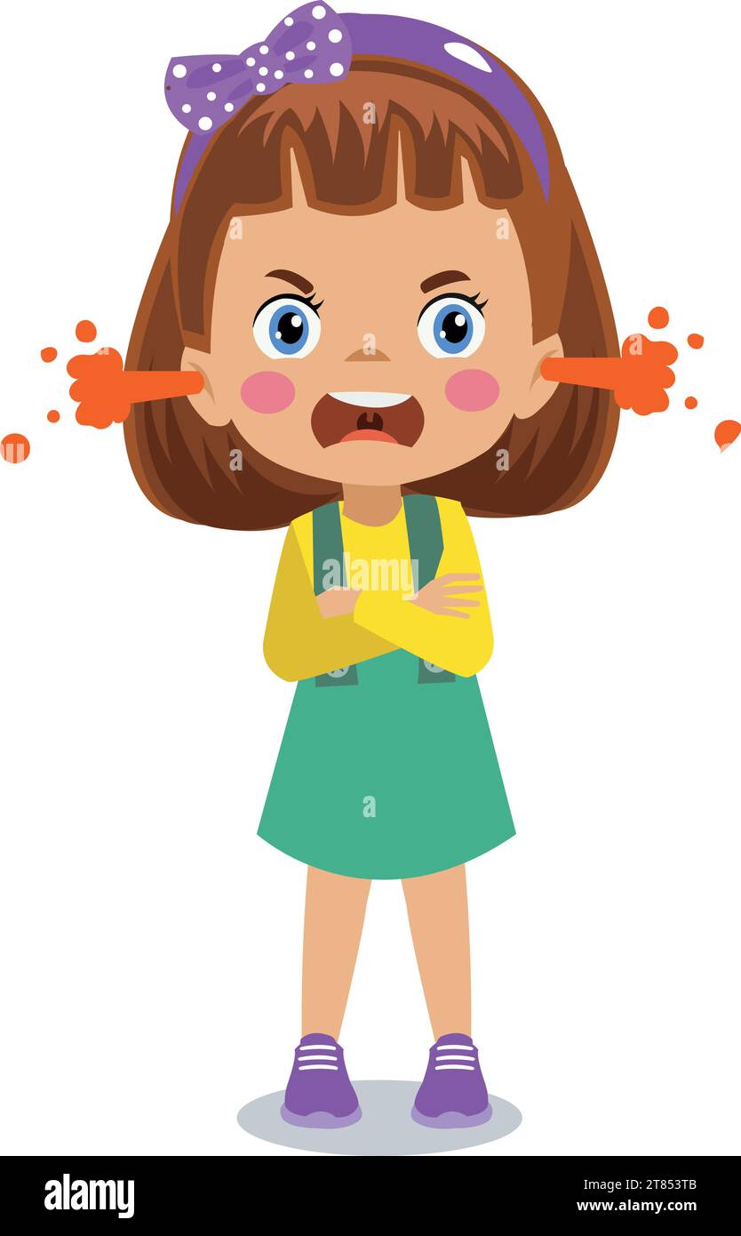 angry boy with his arms tied Stock Vector