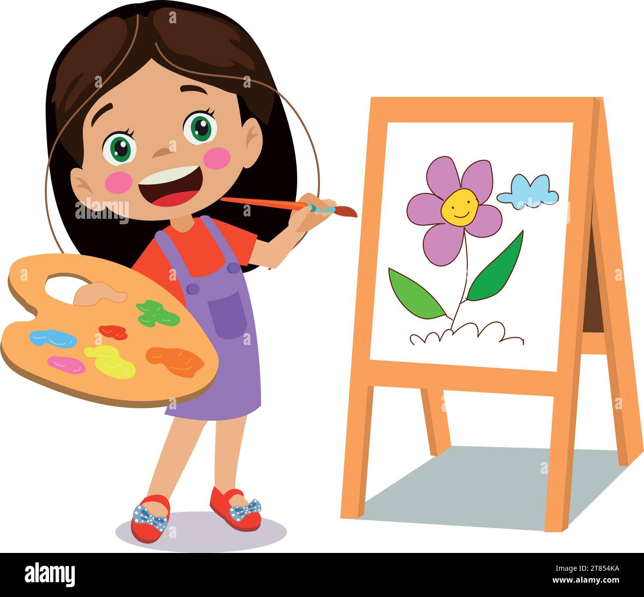 cute painter boy painting colour Stock Vector Image & Art - Alamy