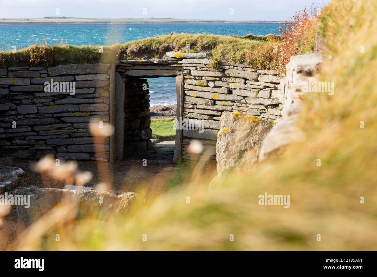 Knap of Howar on the island of Papa Westray in Orkney, Scotland, a Neolithic farmstead Stock Photo