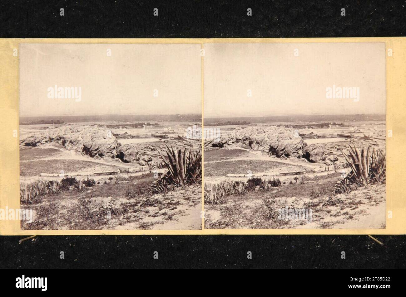 Frank Mason Good Athens and the hill of Mars. Albumin paper, on the box box / stereo format around 1865 Stock Photo