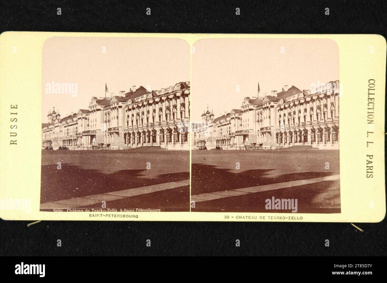 Léon & Lévy Zarskoje Selo Castle, seat of the Romanov Zar in Puschkin near St. Petersburg. Albumin paper, on the box box / stereo format around 1870 Stock Photo