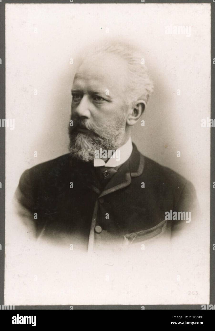 Wilhelm Dreesen Tchaikovski. Silver gelatin paper, on the box box / cabinet format 1899 , 1899 Stock Photo