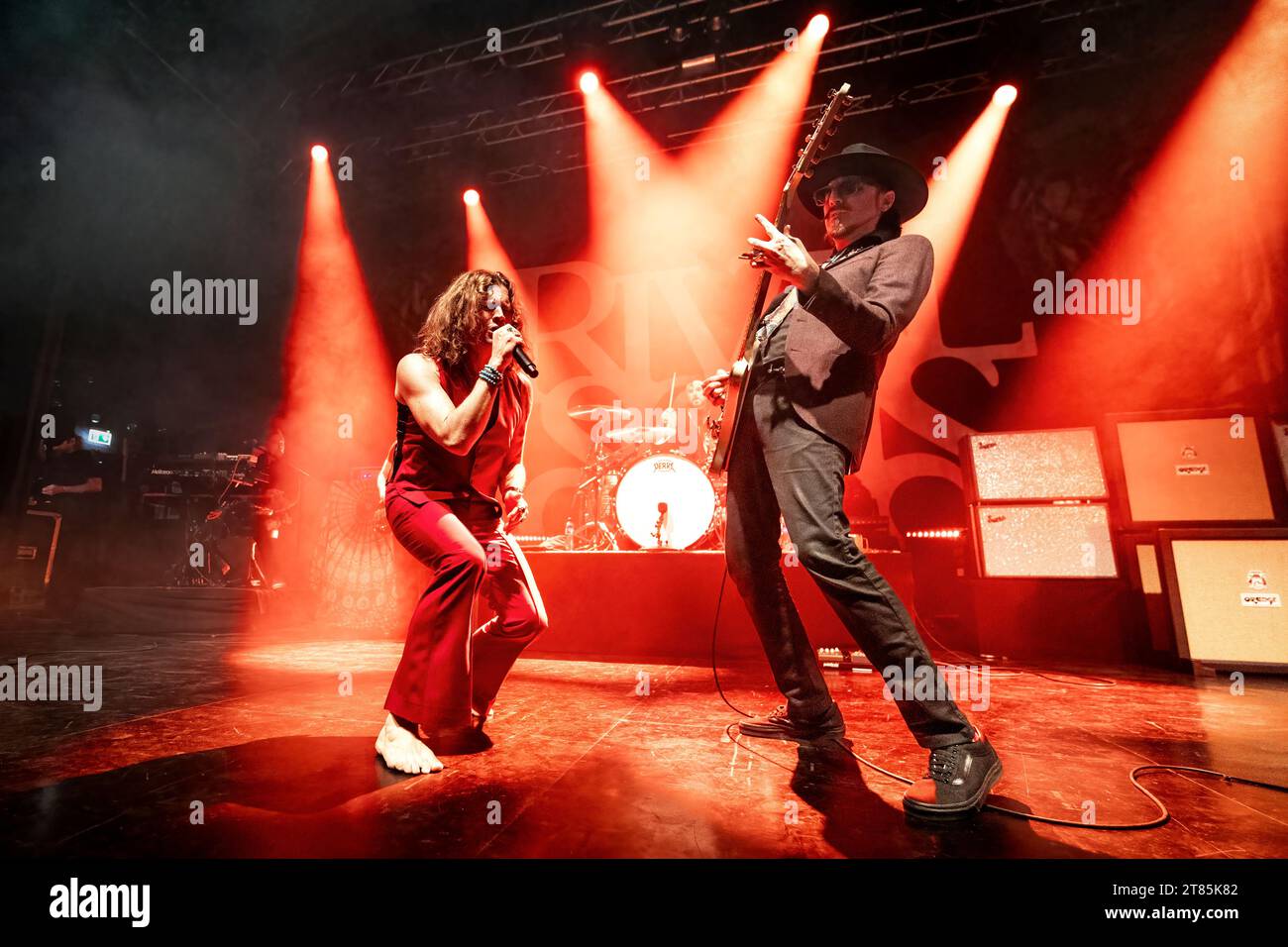 Oslo, Norway. 17th Nov, 2023. The American rock band Rival Sons performs a live concert at Sentrum Scene in Oslo. Here singer Jay Buchanan is seen live on stage with guitarist Scott Holiday. (Photo Credit: Gonzales Photo/Alamy Live News Stock Photo