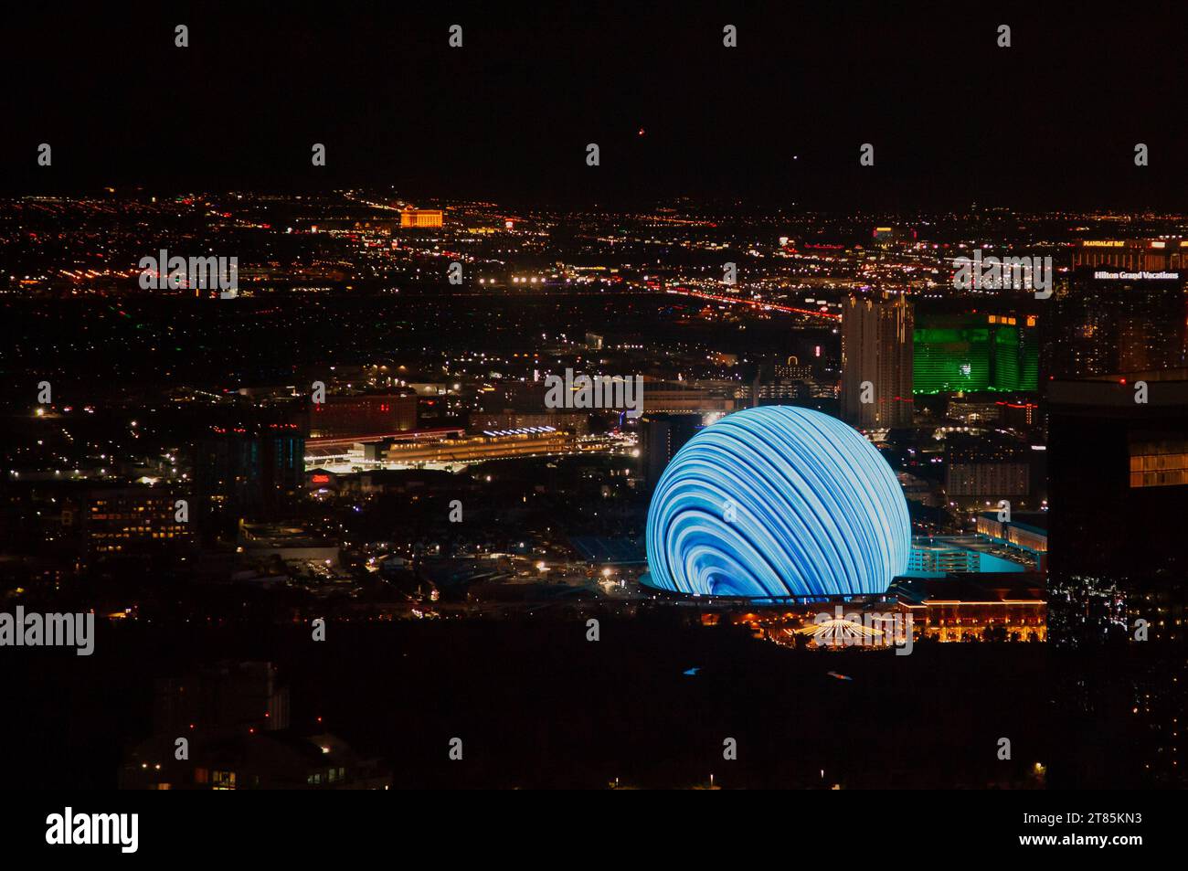Las Vegas Nevada Usa November 7 2023 The Msg Sphere Lit Up At