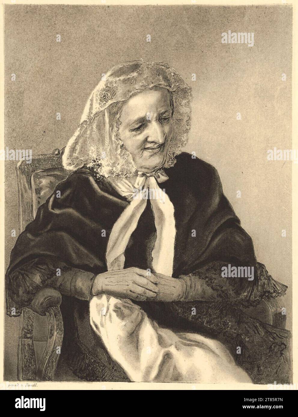 Alois Auer von Welsbach The mother ranftl. Photogalvanography (t Liefdruck) 1854-1862 , 1854/1862 Stock Photo