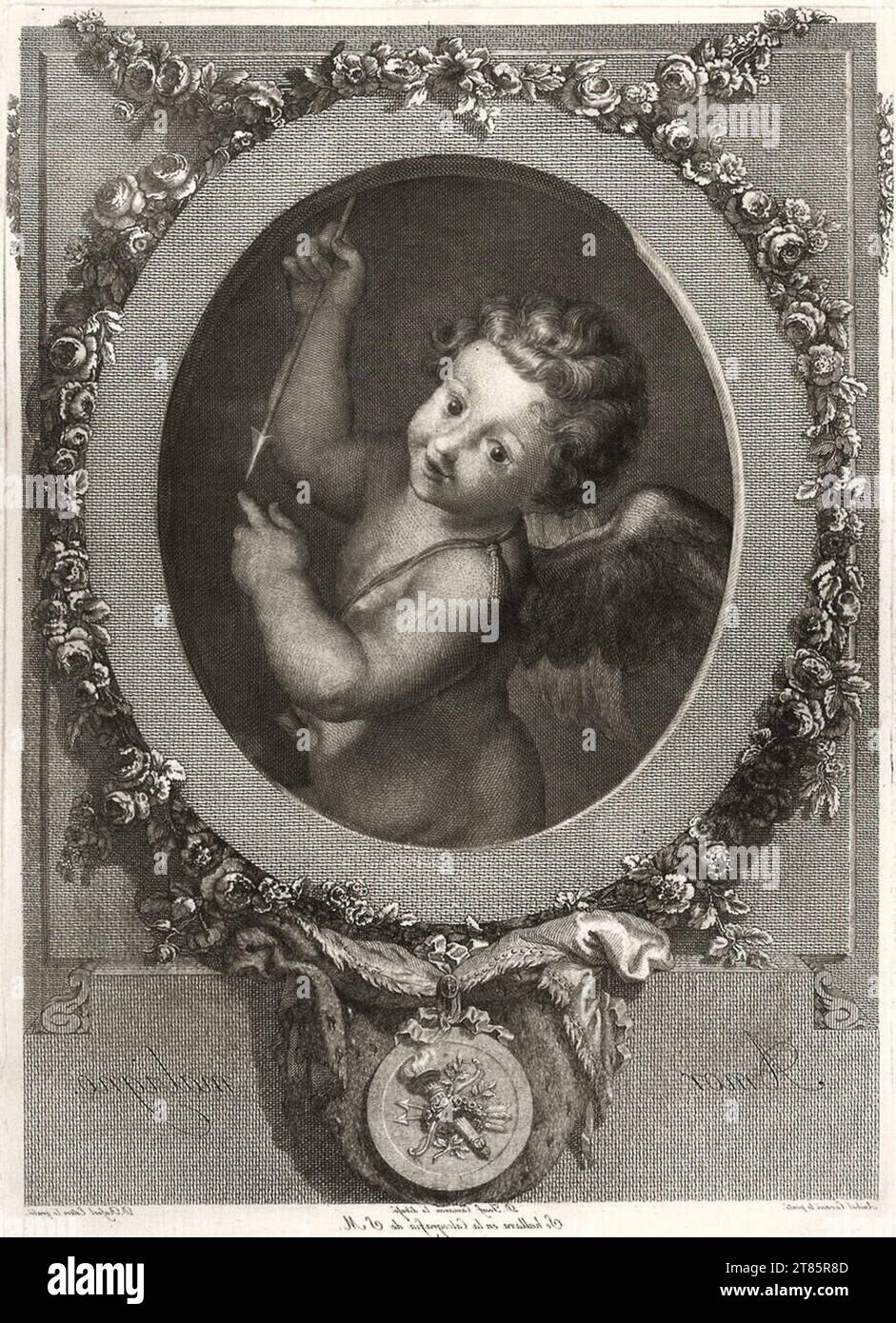 Paul Pretsch Amor Maligno (mirror -inverted). Photogalvanography (t Liefdruck) around 1860 Stock Photo