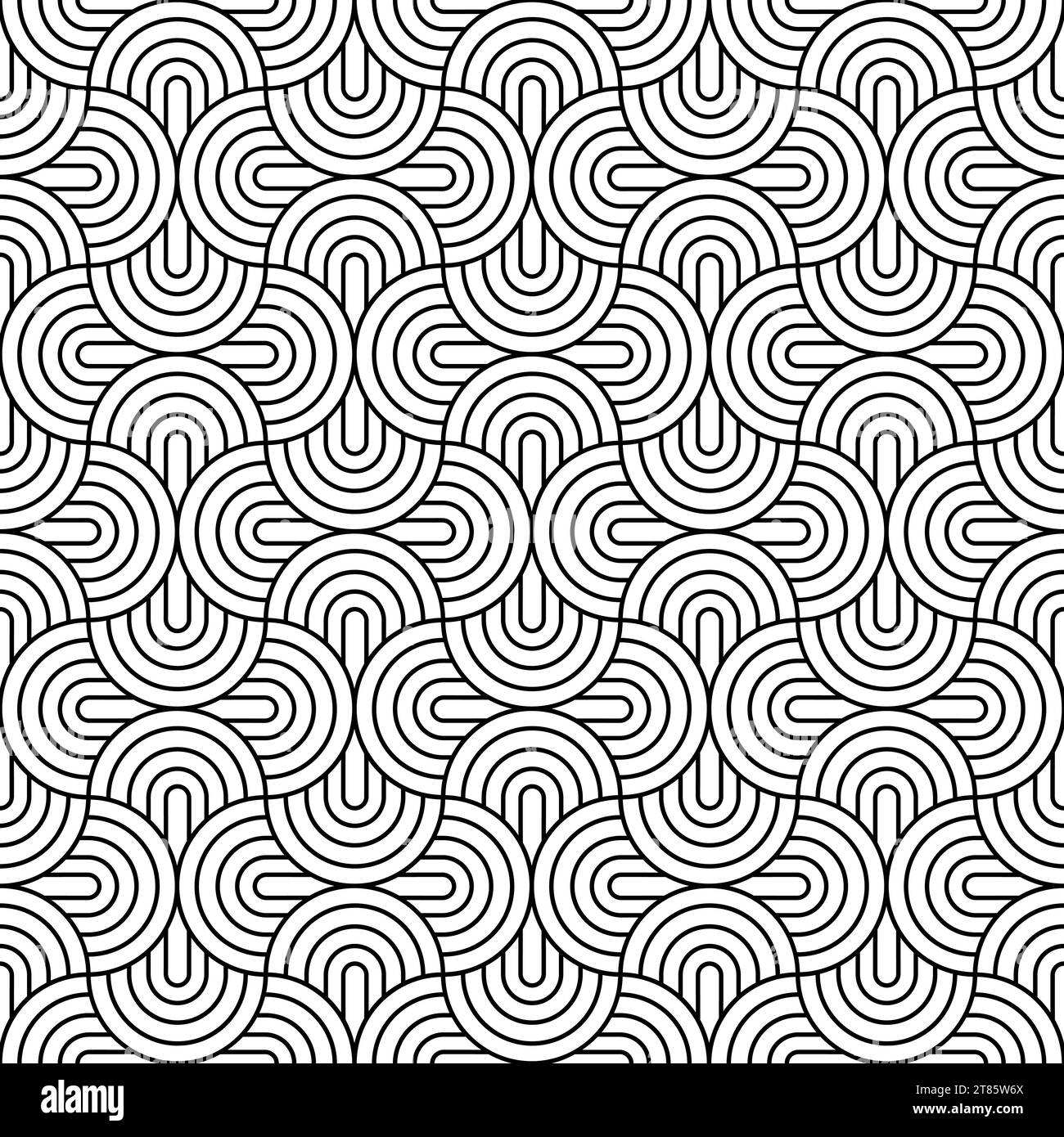 Geometric seamless pattern. Repeating abstract background. Geometry tileable. Repeated cool black line isolated on white background. Check prints 3d Stock Vector