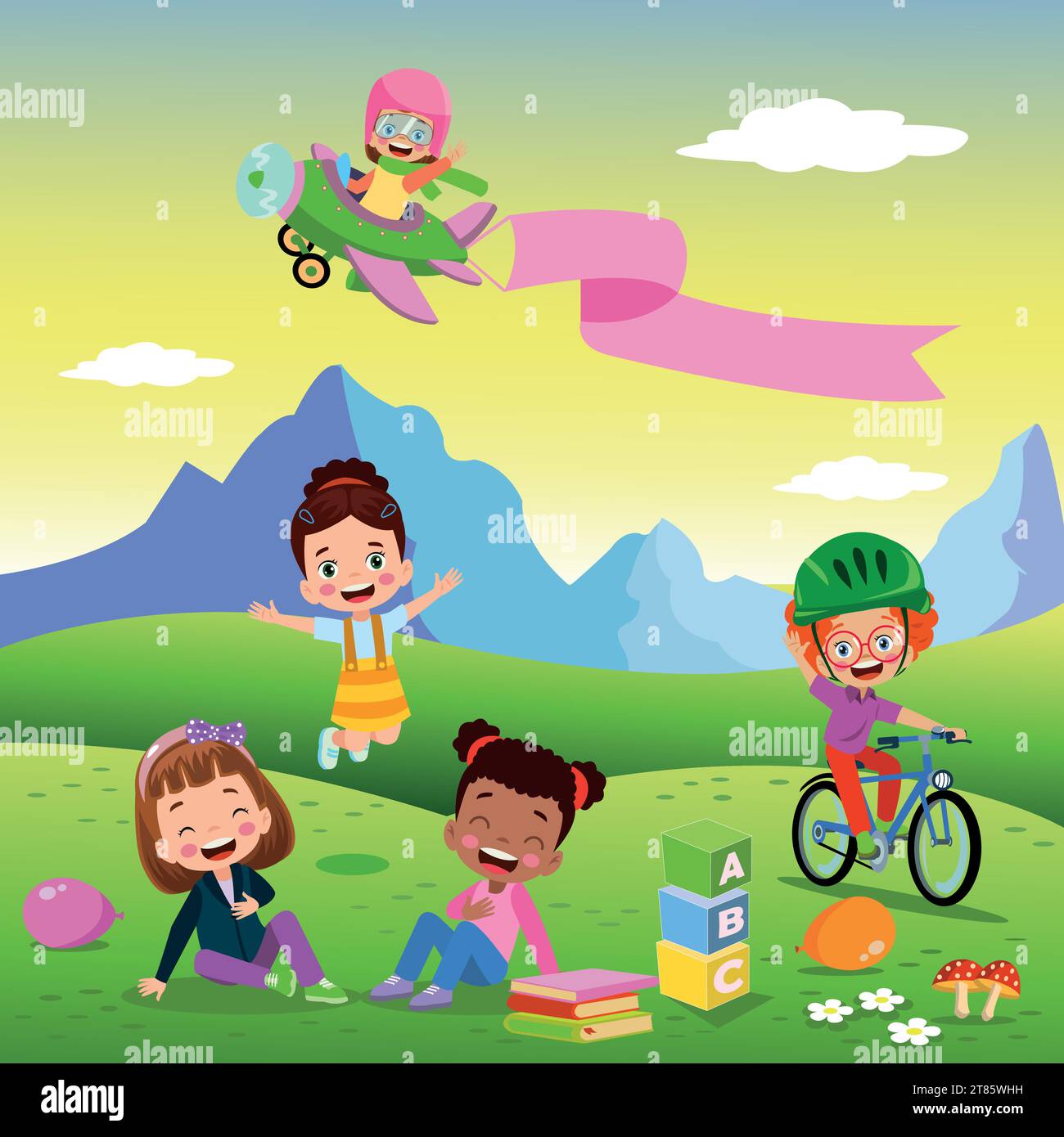 vector illustration of little boy with smiling happy face expression