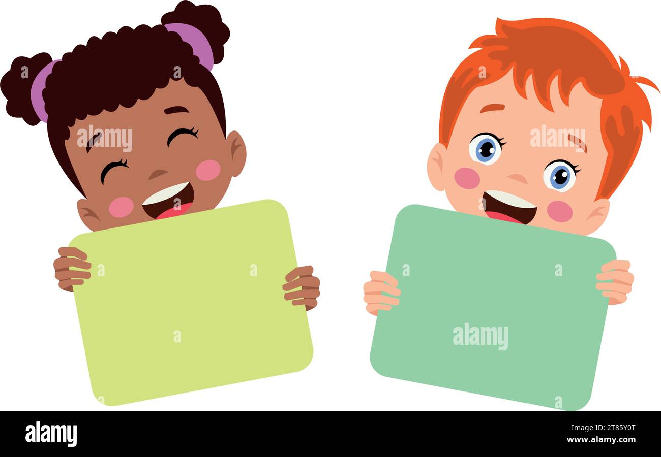 kids with blank banner vector illustration Stock Vector Image & Art - Alamy