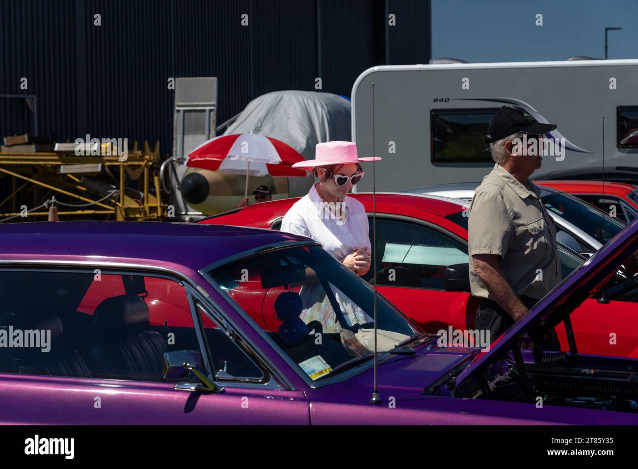 Mount Maunganui New Zealand November 12 2023; All USA Car Day Woman