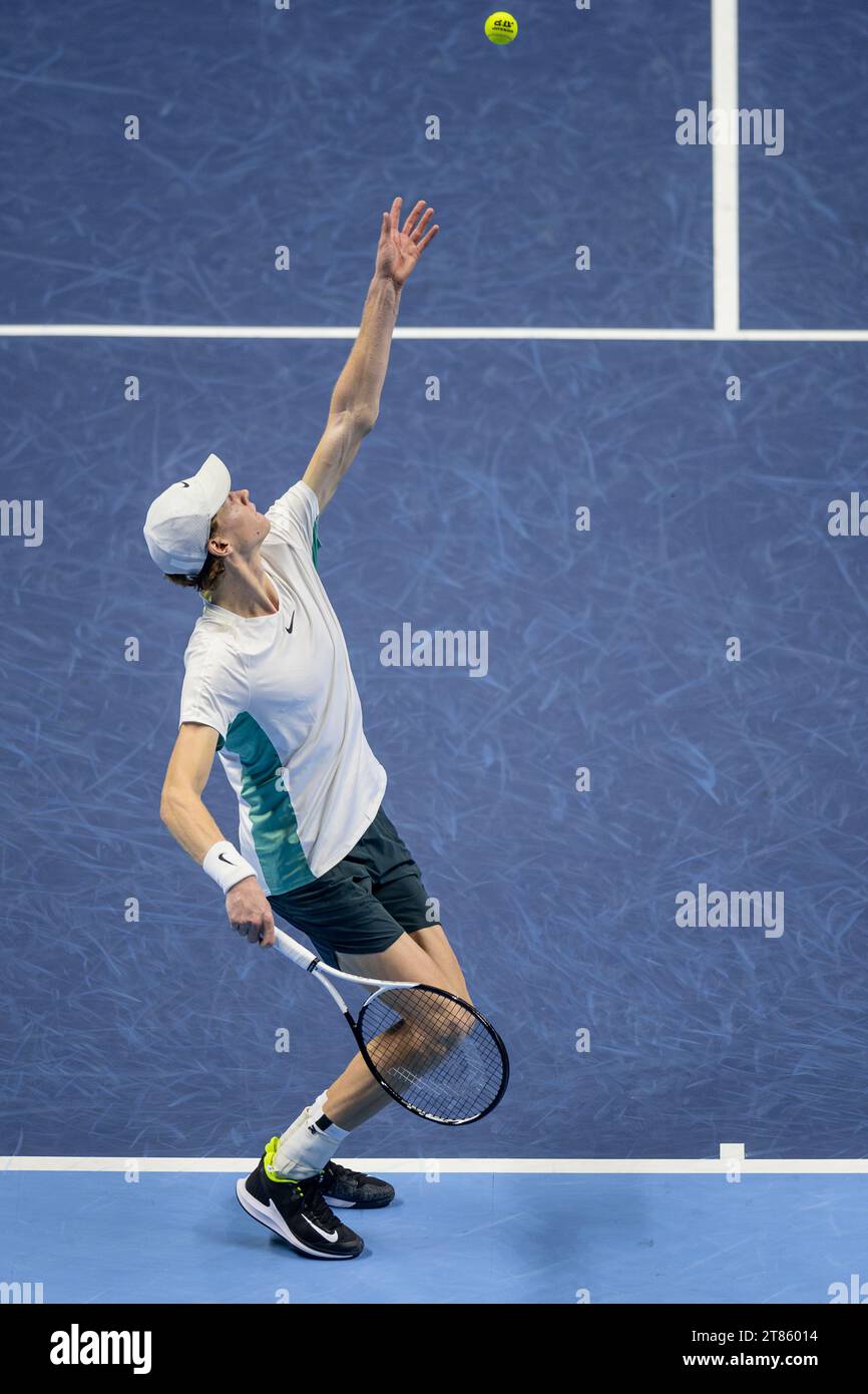 May 16, 2023, ROME: Lorenzo Sonego of Italy celebrates a point during his  men's singles third round match against Stefanos Tsitsipas of Greece (not  pictured) at the Italian Open tennis tournament in