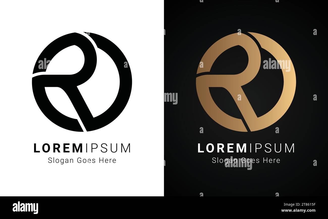 Luxury Initial RO or OR Monogram Text Letter Logo Design Stock Vector