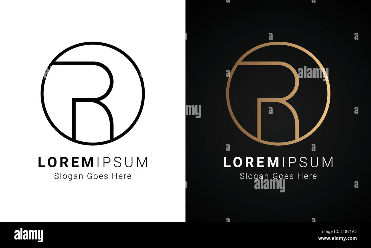 Luxury Initial RO or OR Monogram Text Letter Logo Design Stock Vector