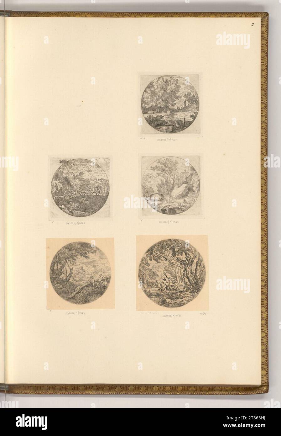 Abraham Genoels (Engraver) Landscapes (round images). etching around