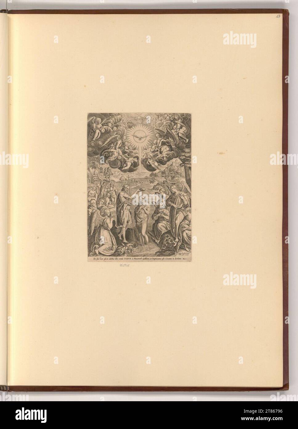 Philipp Galle (Engraver) Baptism of Christ. Copper engraving print 1550 ...