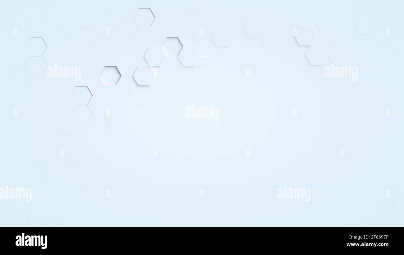 Abstract patterns of hexagons with 3d effect on light blue background ...