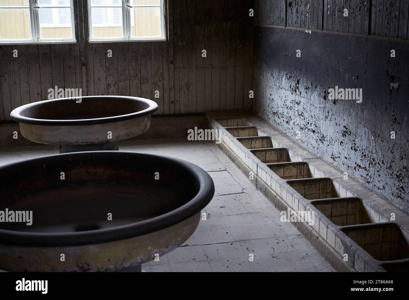 Accomodation for jewish prisoners in former Sachsenhausen concentration camp. Stock Photo