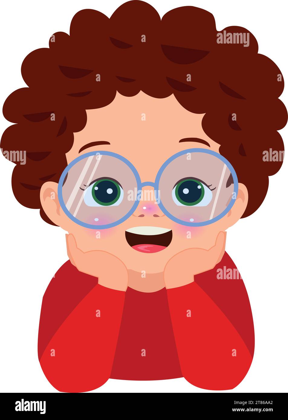 Portrait of a cute little boy Stock Vector