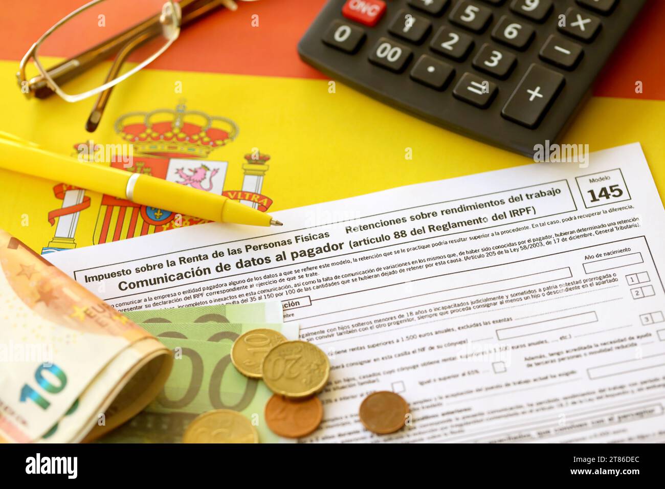 Modelo 145 spanish tax form dedicated to personal tax IRPF for