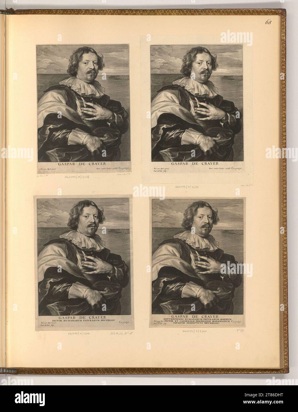 Paulus Pontius (Engraver) PortRY gaspar the crayer. Copper engraving print 1630-1645 , 1630/1645 Stock Photo