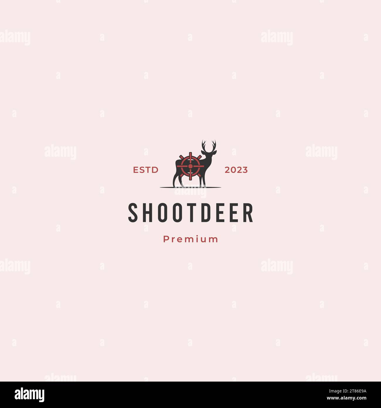 shoot deer logo design retro hipster vintage, deer hunter logo design