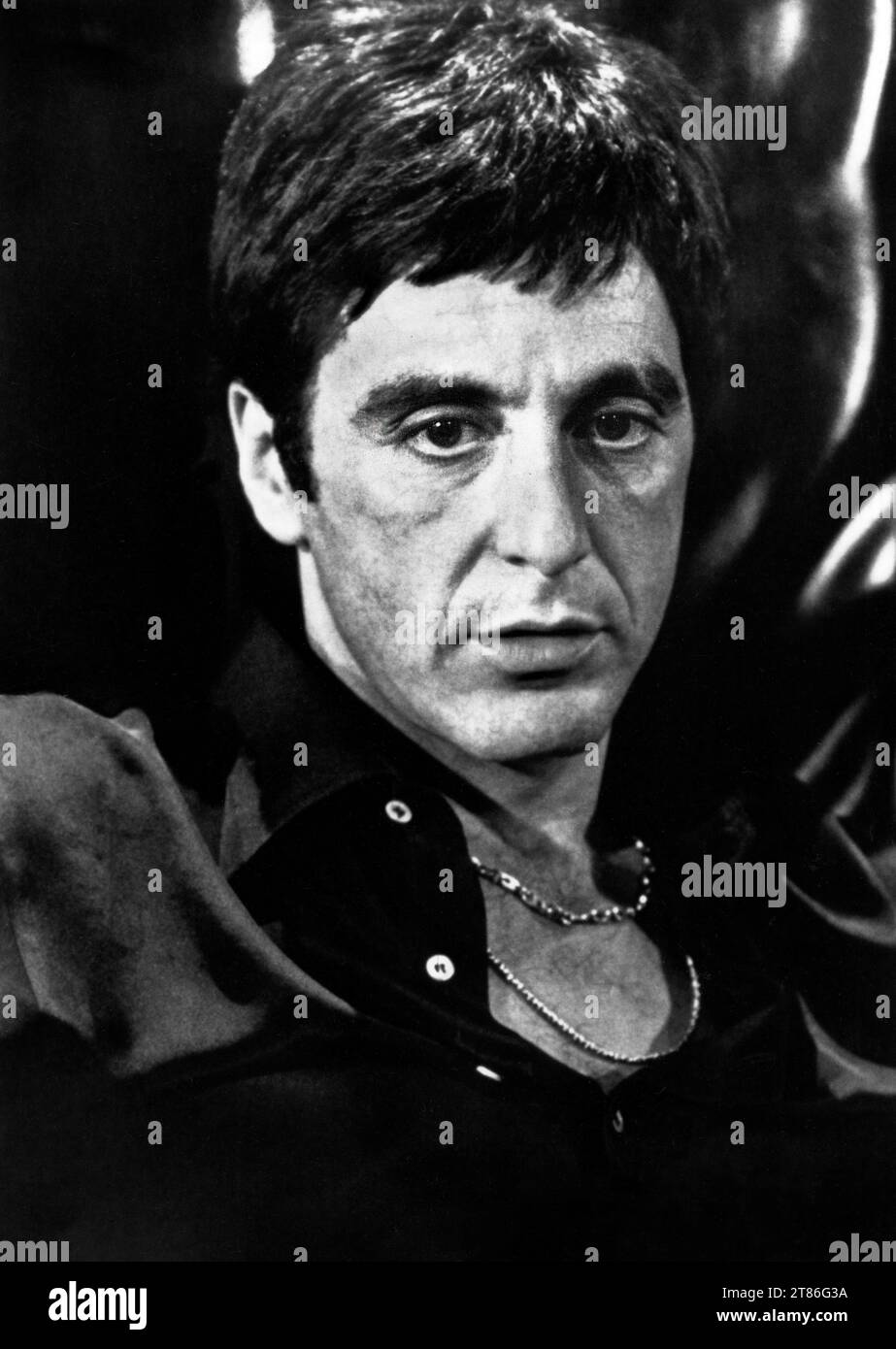 Al Pacino, on-set of the film, "Scarface", Universal Pictures, 1983