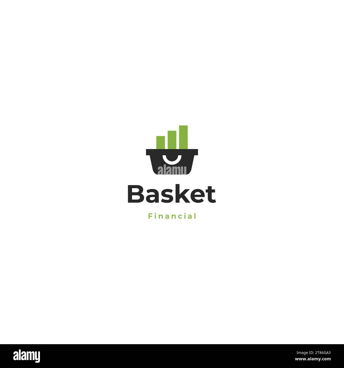 shopping basket combine with financial diagram logo design modern concept Stock Vector Image