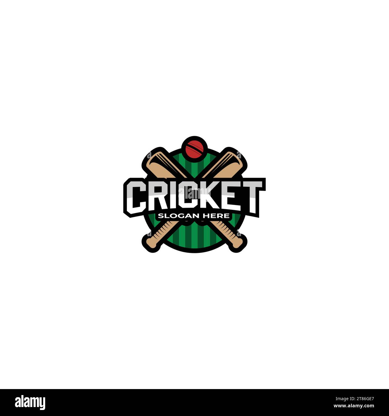Cricket sports label, badge, emblem. logo design icon template Stock