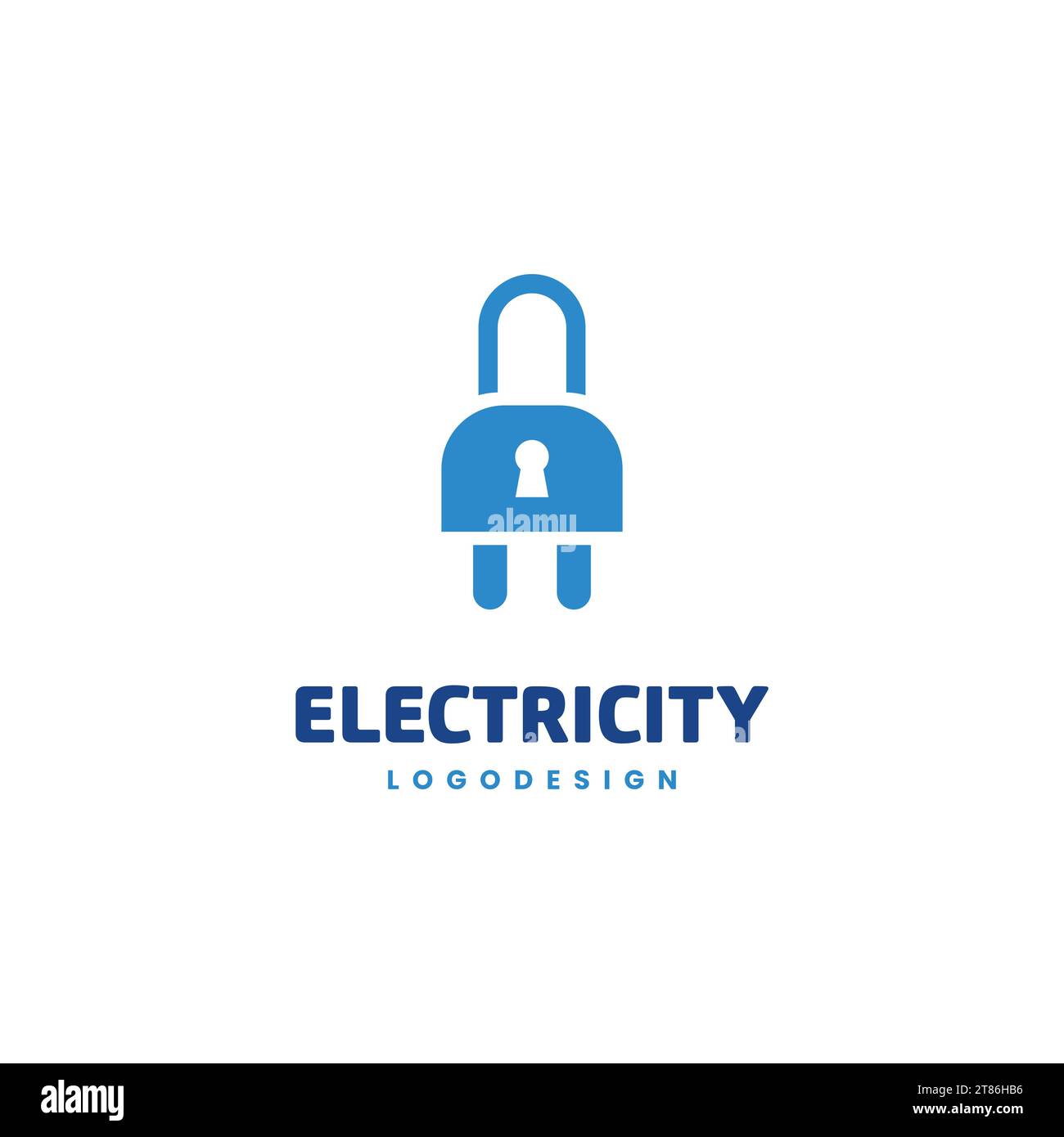 Electric scure Logo. electric safety logo. socket combine with padlock