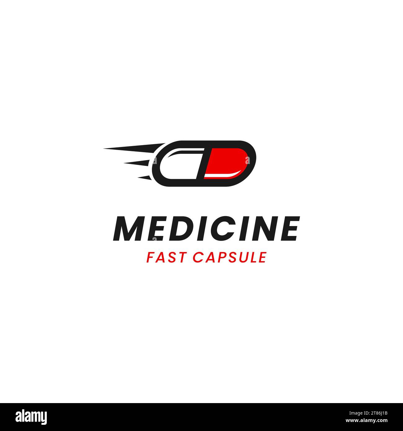 fast medicine capsule pill hospital pharmacy delivery logo design Stock