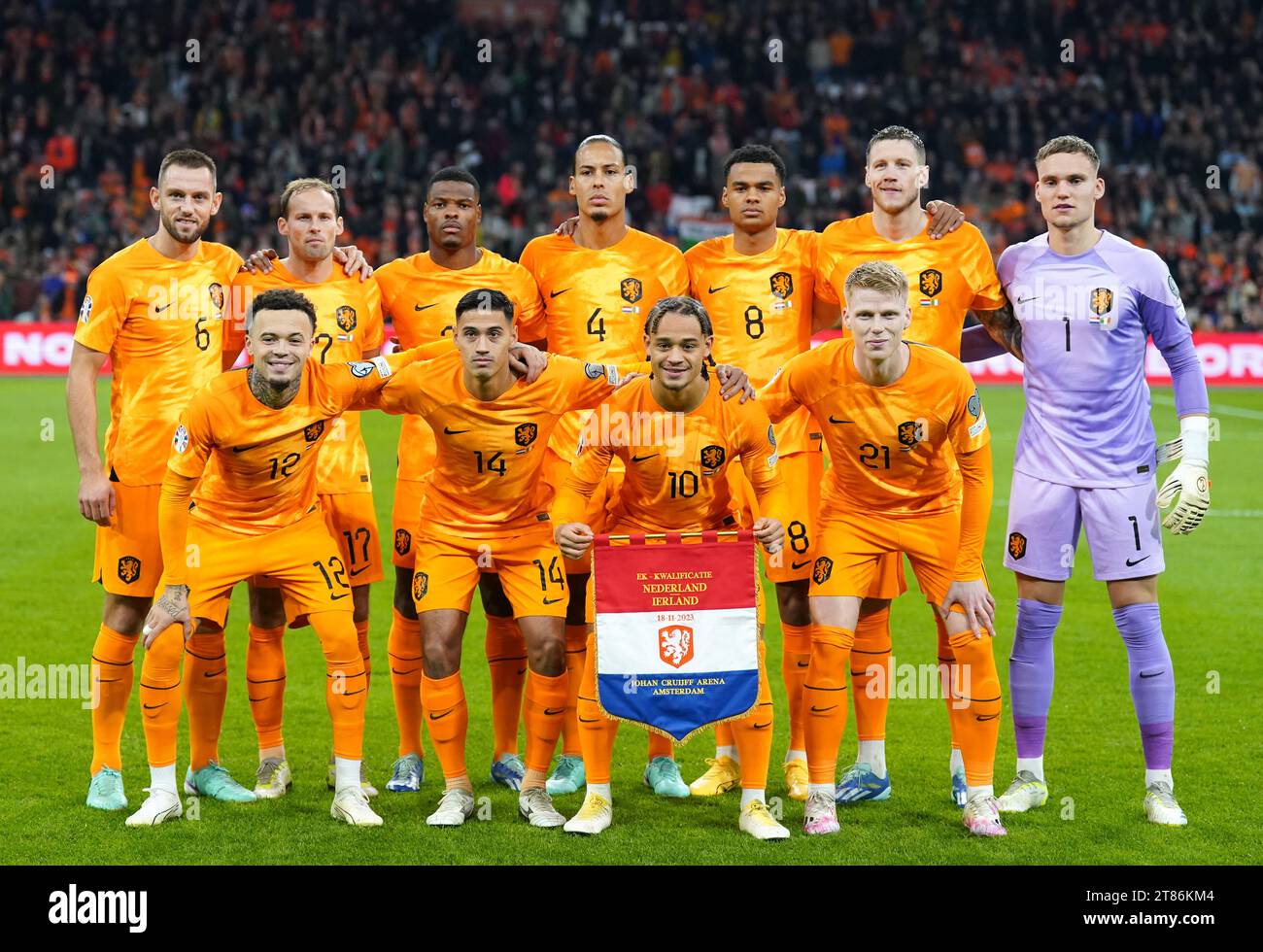 A Netherlands team group photo ahead of the UEFA Euro 2025 Qualifying