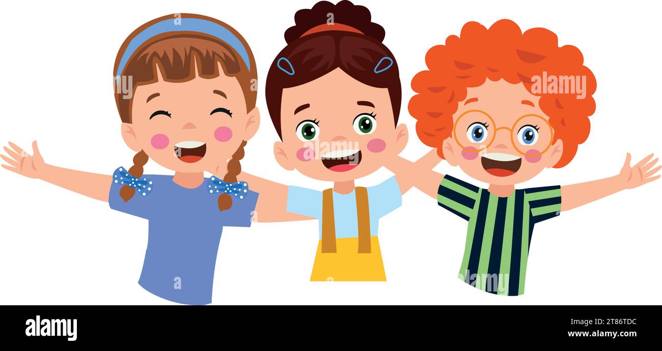 Vector Illustration Of Children Playing Stock Vector Image & Art - Alamy