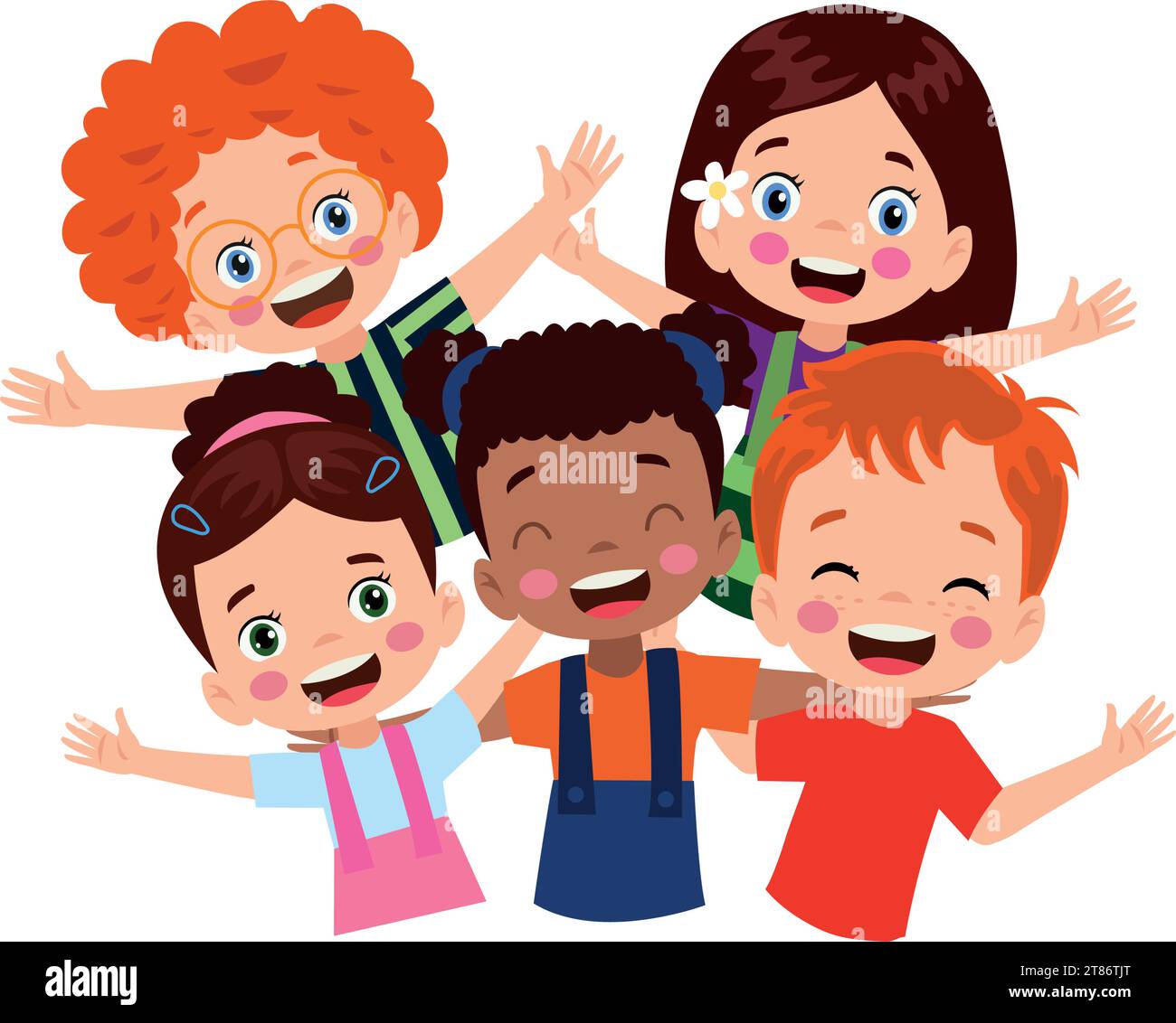 Vector Illustration Of Children Playing Stock Vector Image & Art - Alamy