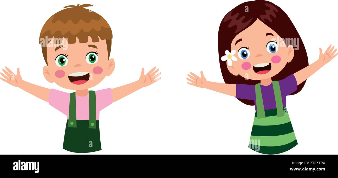 Vector Illustration Of Children Playing Stock Vector Image & Art - Alamy