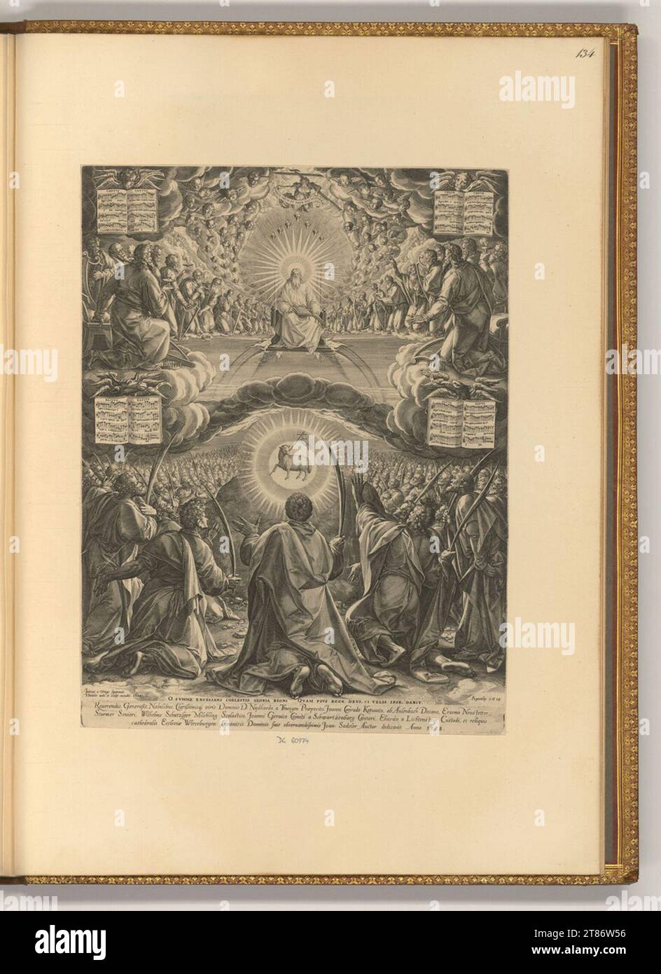 Johann Sadeler d. Ä. (Engraver) The 24 elders of the Johannes apocalypse. Copper engraving print 1588 , 1588 Stock Photo