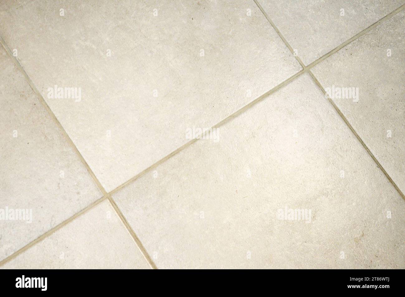 Top view of dirty old tile grouts Stock Photo