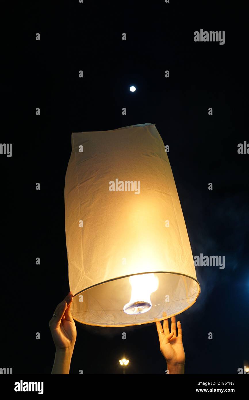Thailand sky lantern festival in Chiang Mai Stock Photo Alamy