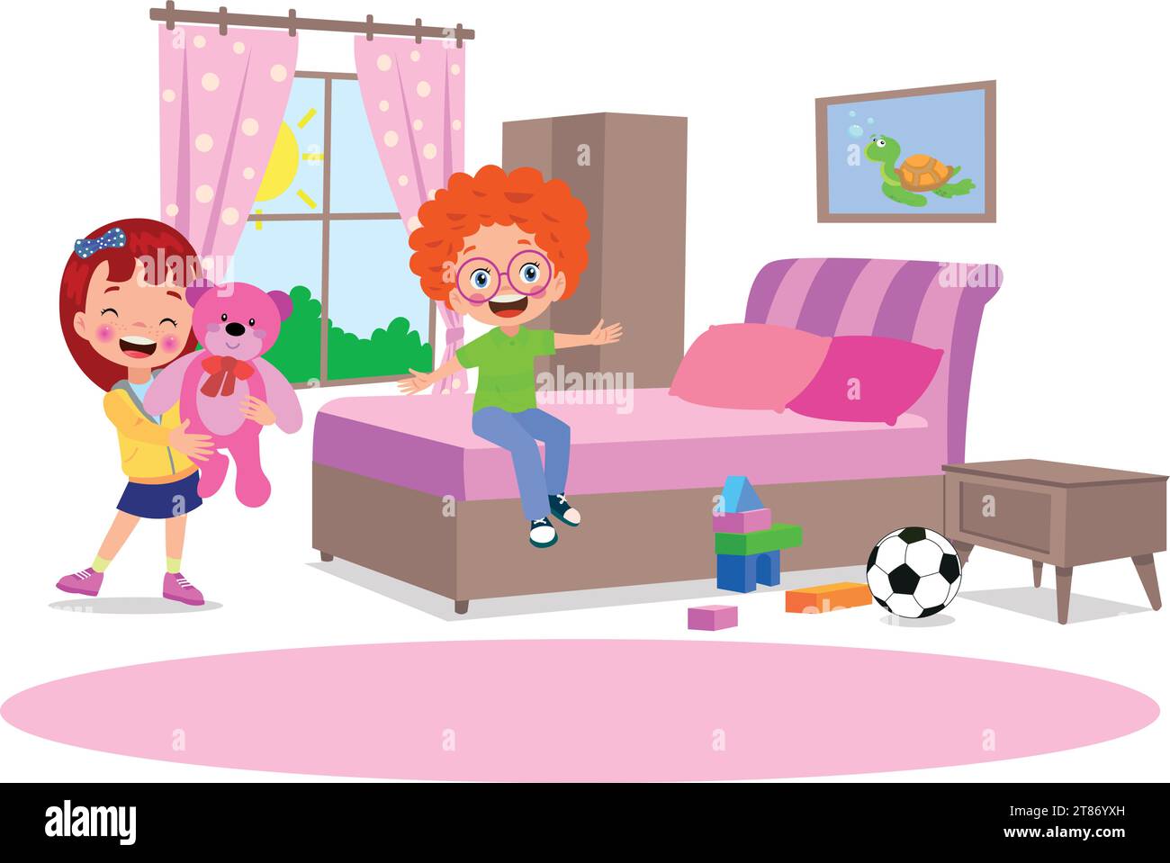 A boy is holding a teddy bear Stock Vector Image & Art - Alamy