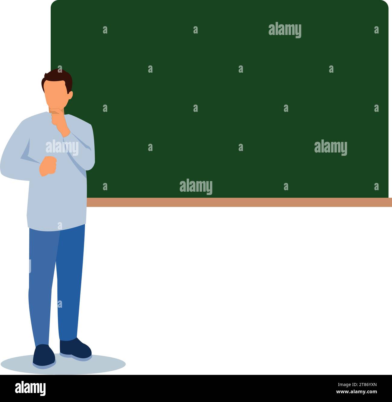 teacher in front of blackboard in classroom Stock Vector Image & Art ...