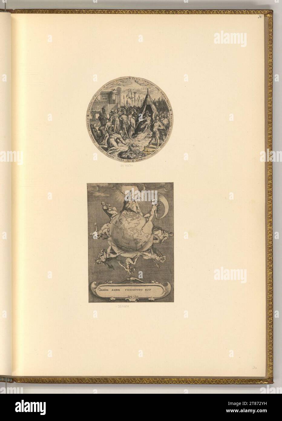 Zacharias Dolendo (Engraver) On Enhaltsamkeit des Scipio; All things in the shift of (Titelblatt). Copper engraving print 1581-1604; 1696-1697 Stock Photo