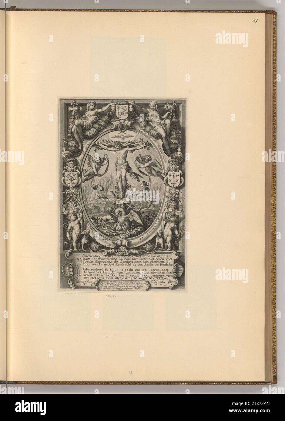 Jacob Matham (Engraver) Christ on the cross with allegorical ...