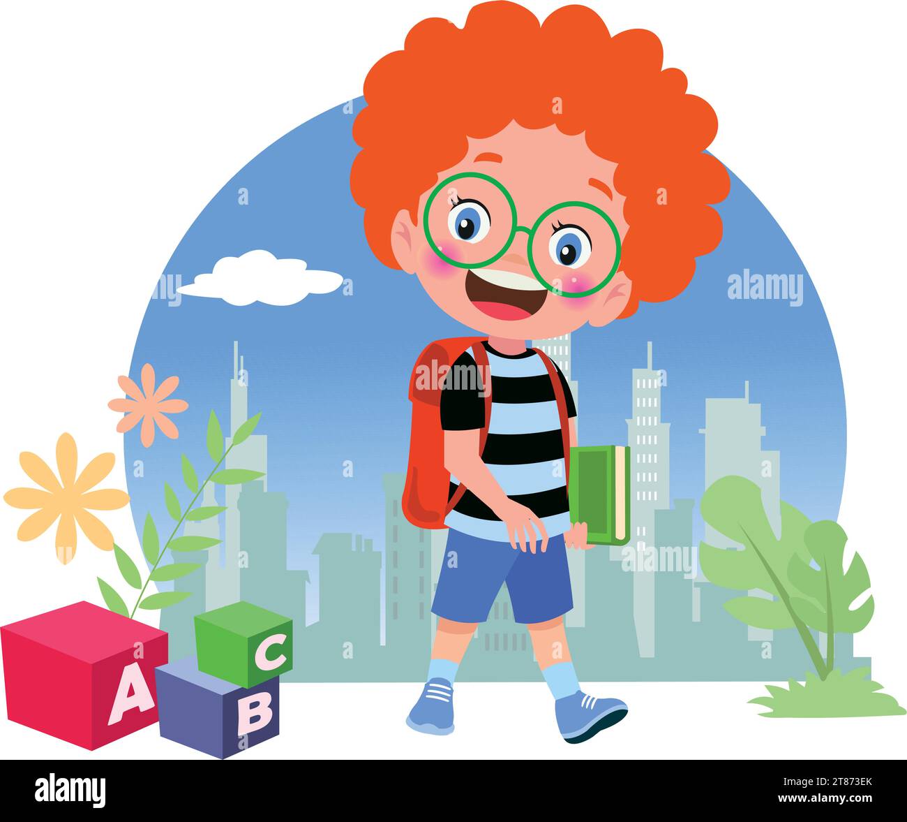 letter cubes and cute boy Stock Vector Image & Art - Alamy