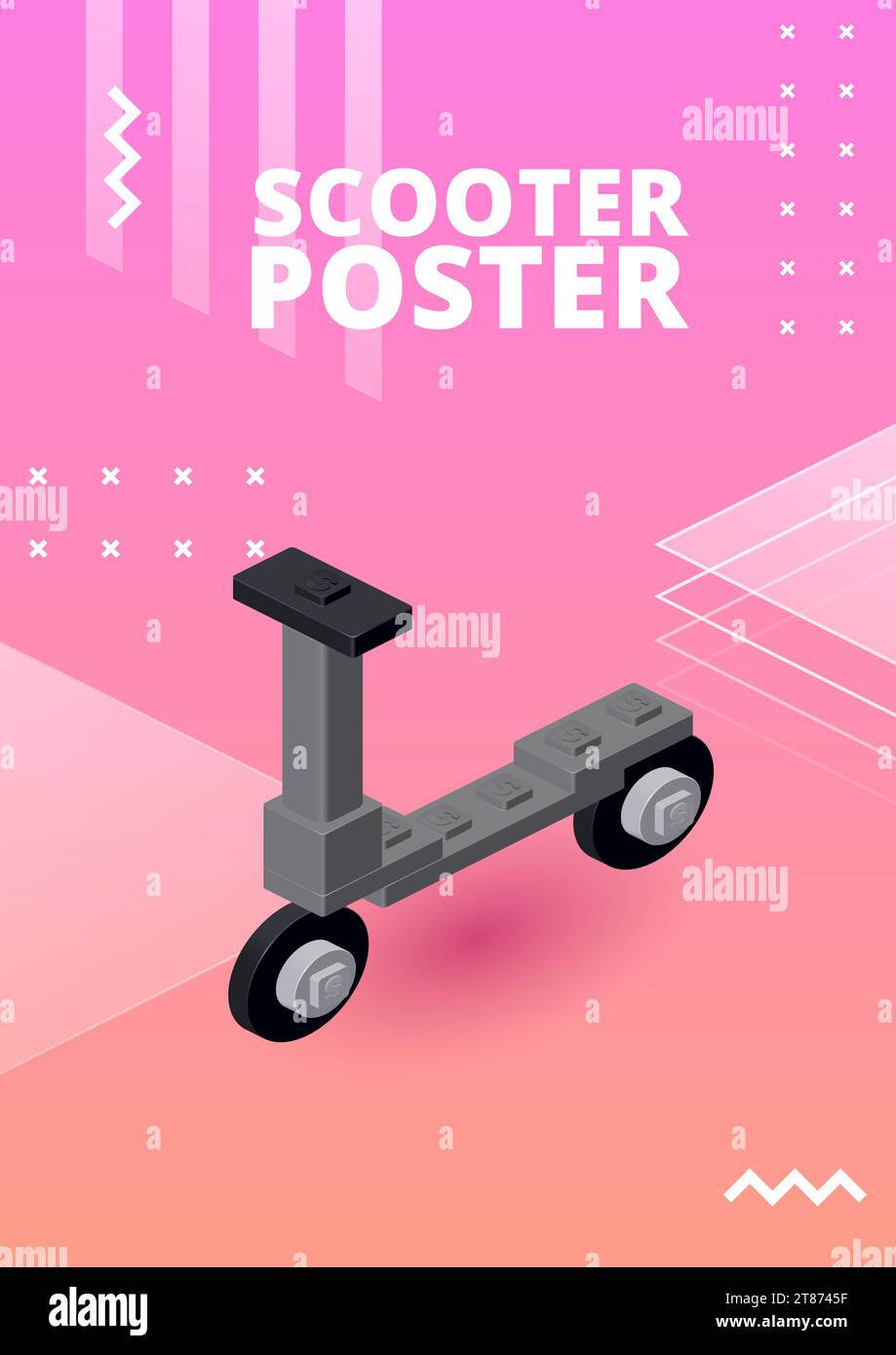 Scooter poster for print and design. Vector illustration. Stock Vector